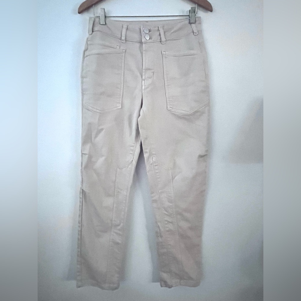 Pilcro Cream Trousers with Silver Buttons